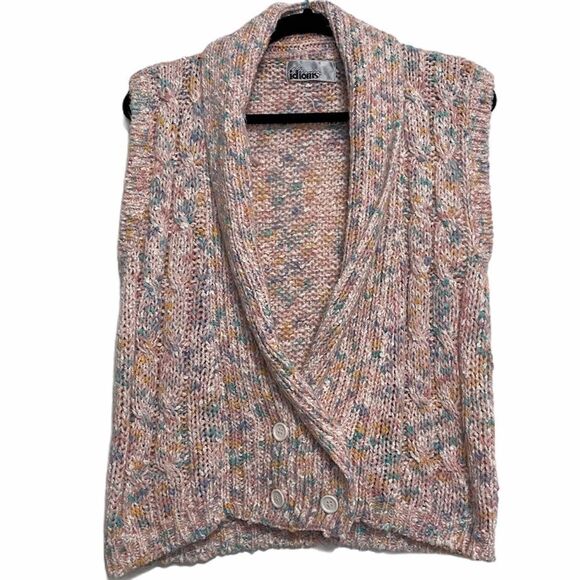 Vintage‎ Pink Pastel Sweater V Neck Vest - Picture 1 of 6